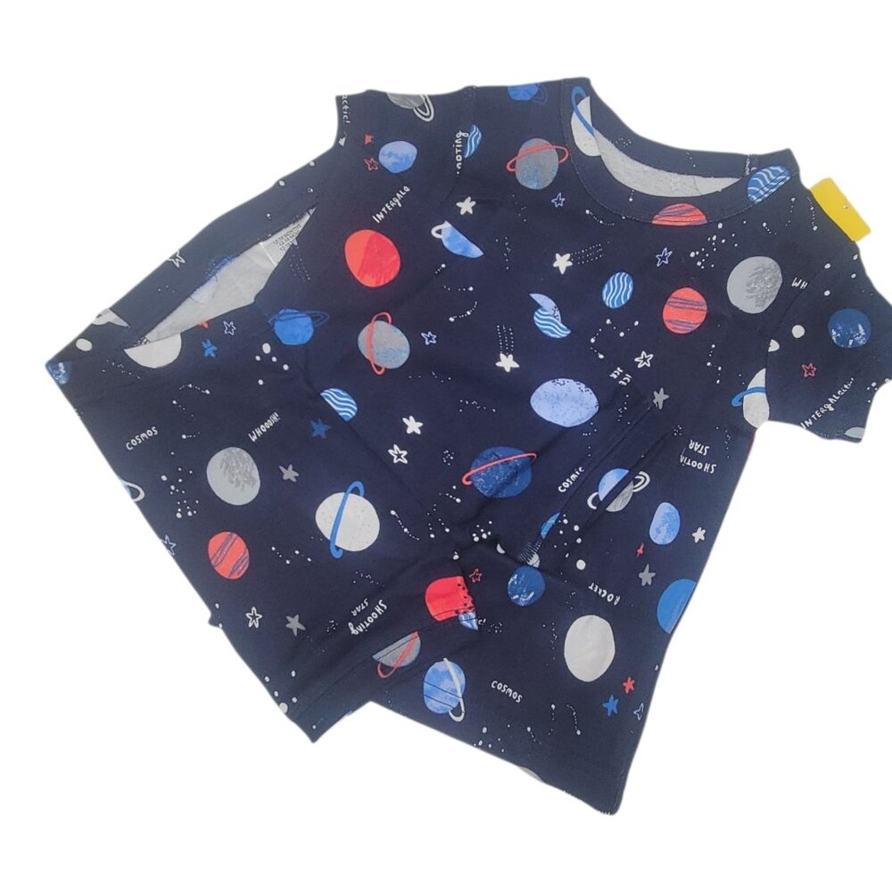 Baby Gap Cosmic 2-Piece Pajama Set Shirt & Shorts 12-18 Months Organic Cotton Na
